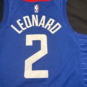 NIKE CLIPPERS KAWHI LEONARD Blue Basketball Jersey *NEW* Large